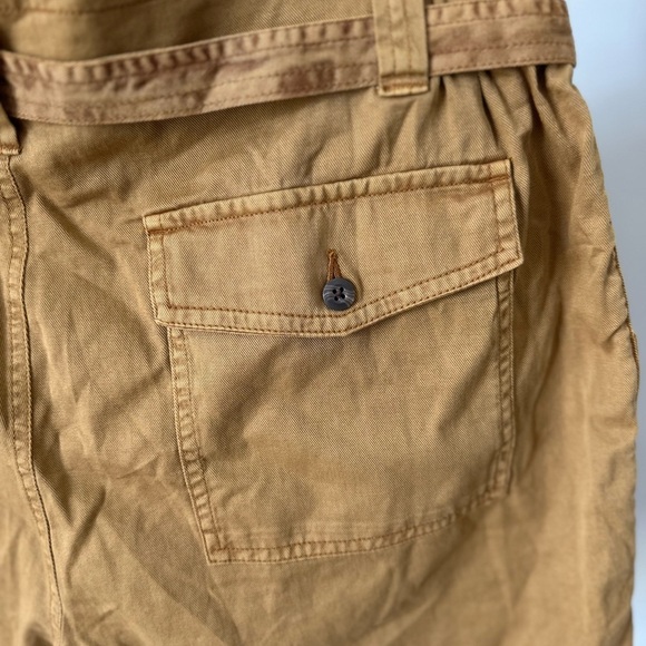 Old Navy Women's Tan Paper bag  Shorts with Belt Large 100% Cotton - Picture 6 of 9